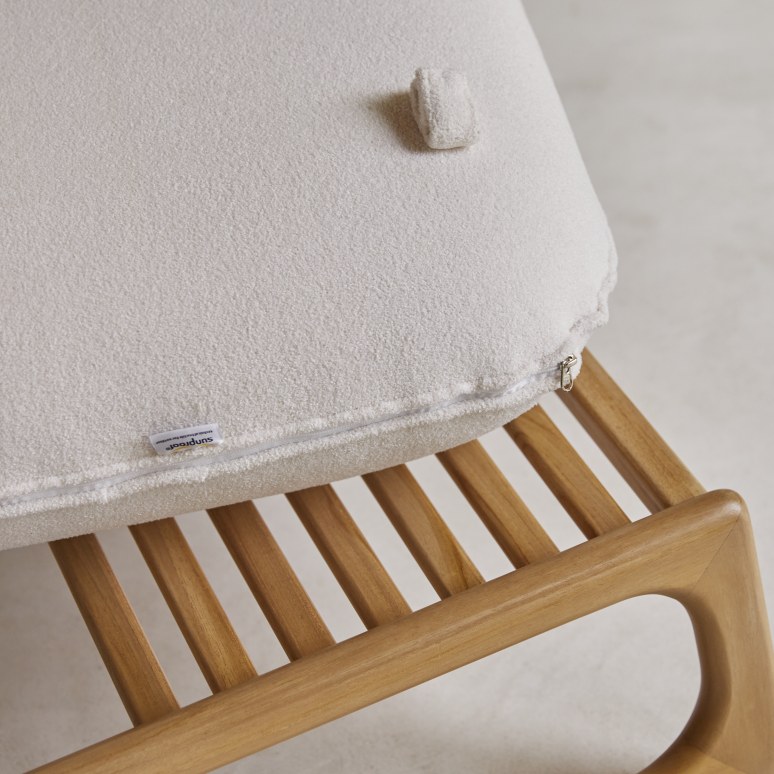 Julia - Fauteuil en teck massif et tissu