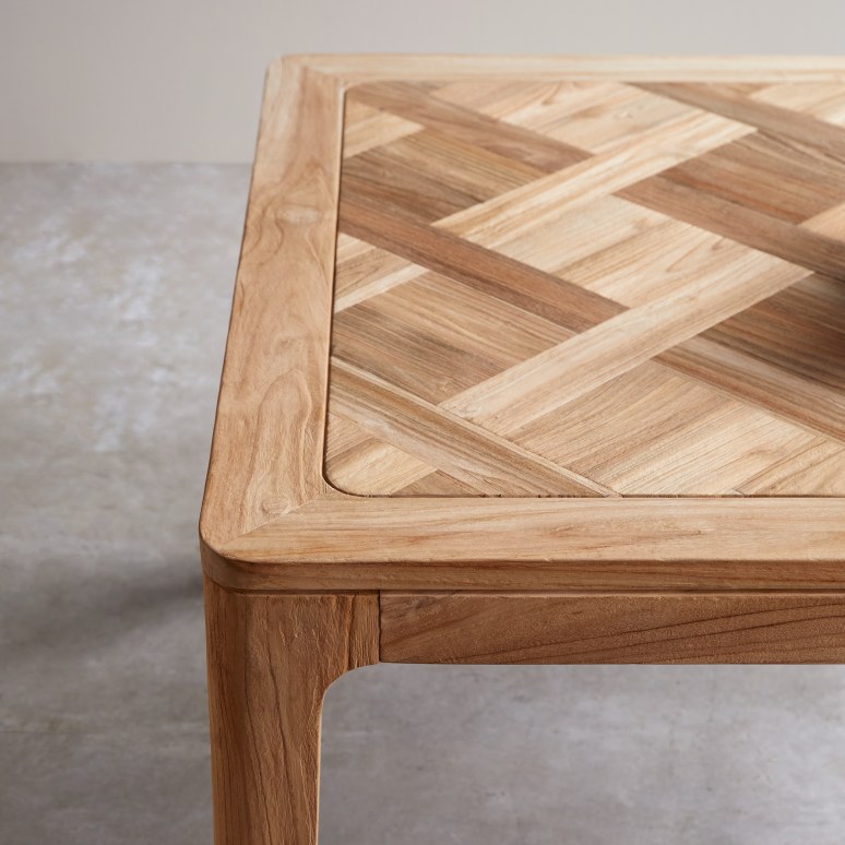 Ruth - Tafel van gerecycled massief teakhout voor 4/6 personen