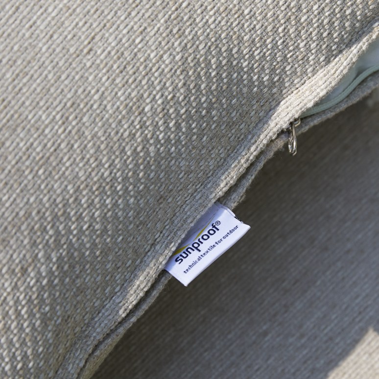 Ezra - Outdoor-Sessel aus massivem Teakholz und Stoff