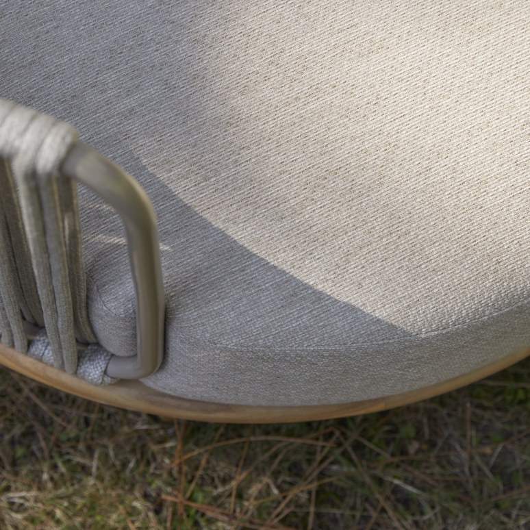 Ezra - Poltrona da giardino in teak massello e tessuto