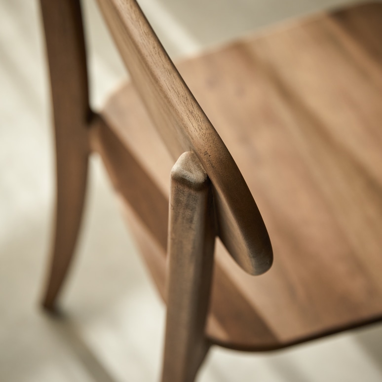 Abel - Silla de caoba maciza marrón