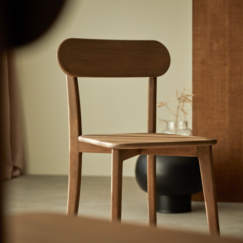 Abel - Brown solid mahogany chair