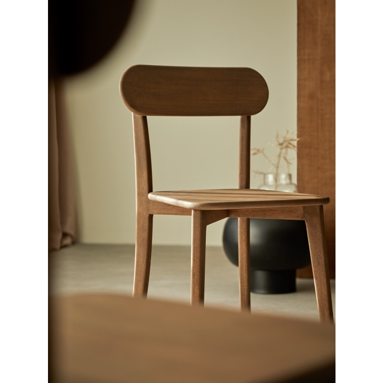 Abel - Brown solid mahogany chair