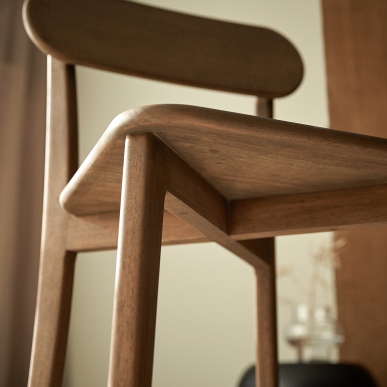 Abel - Brown solid mahogany chair