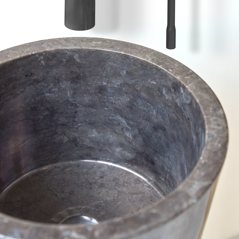 Koni - Lavabo redondo con pie de mármol 