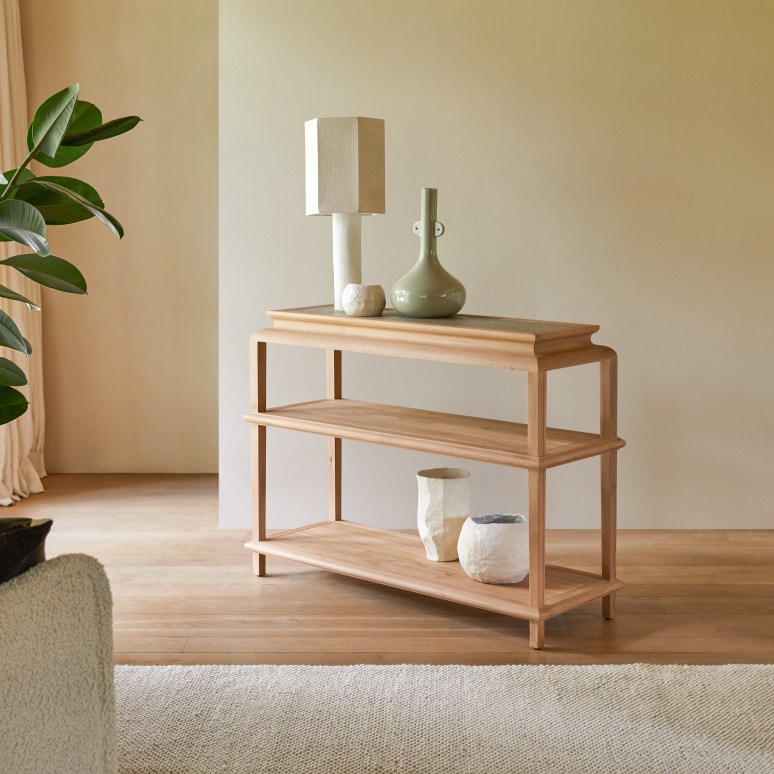 Achille - Konsole aus massivem Teakholz 120 cm