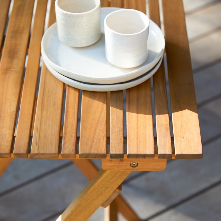 Bistro - Outdoor Gartenmöbel Set aus massiver Akazie, 2 Plätze