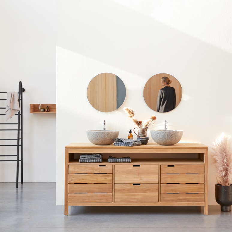 Serena - Solid teak vanity unit 165 cm