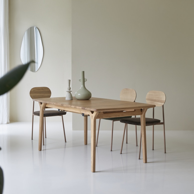 Clara - Massief eiken uitschuifbare tafel voor 6/12 personen