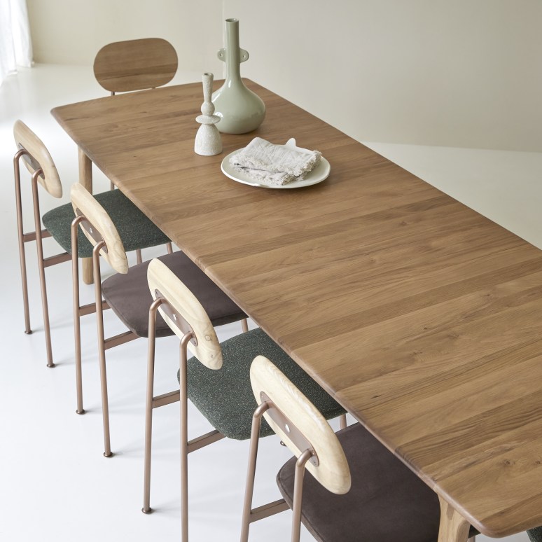 Clara - Massief eiken uitschuifbare tafel voor 6/12 personen