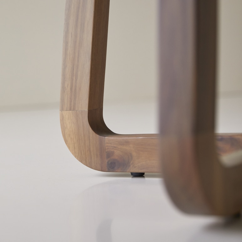 Elio - Ronde tuintafel in premium terrazzo en massief acaciahout 4 pers.