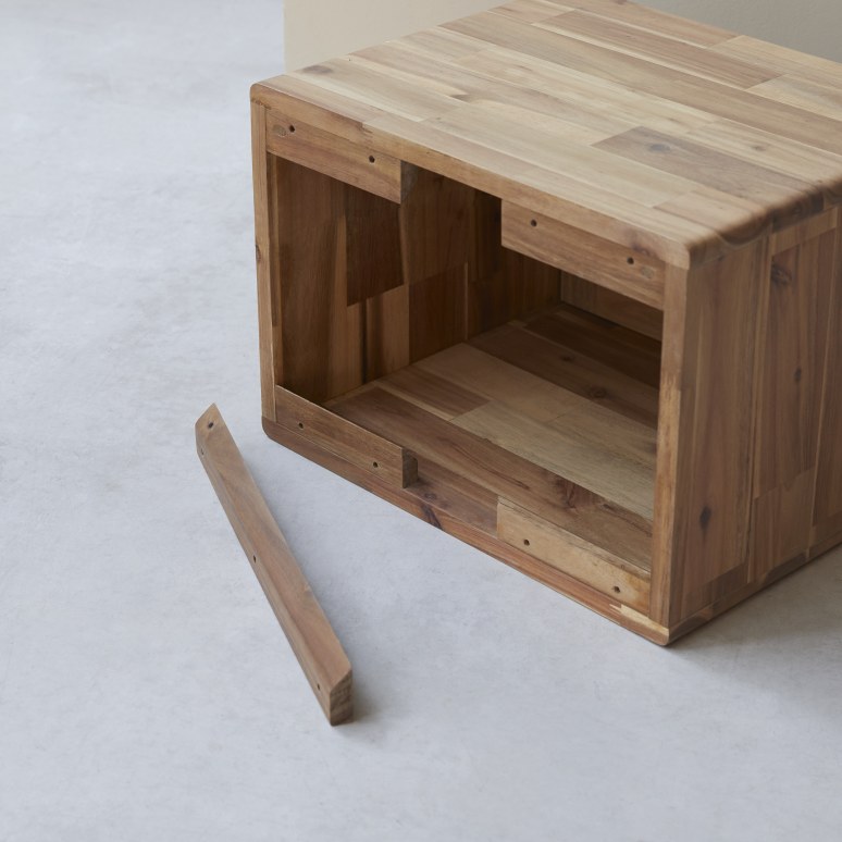 Lila - Mobile per il bagno in legno di acacia massello 50 cm