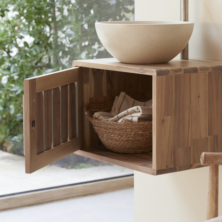 Lila - Badkamermeubel van massief acaciahout 50 cm