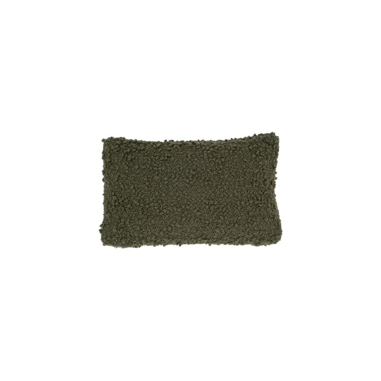 Lina - Cojín de lana de 50 cm x 30 cm verde
