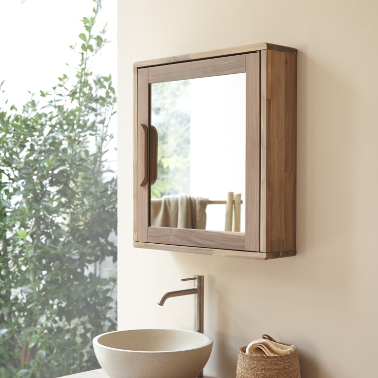 Lila - Bathroom cabinet in solid acacia