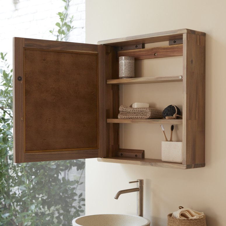 Lila - Bathroom cabinet in solid acacia