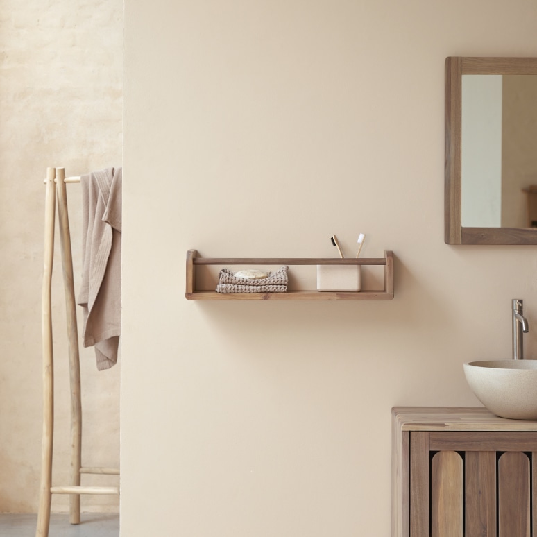 Lila - Solid acacia bathroom shelf 60 cm