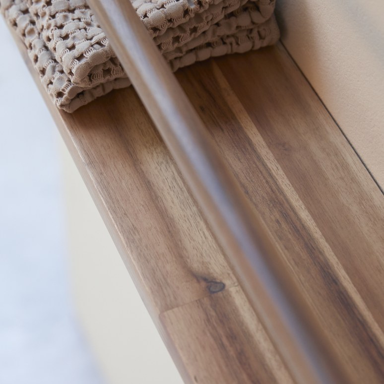 Lila - Toallero de pared de acacia maciza de 60 cm