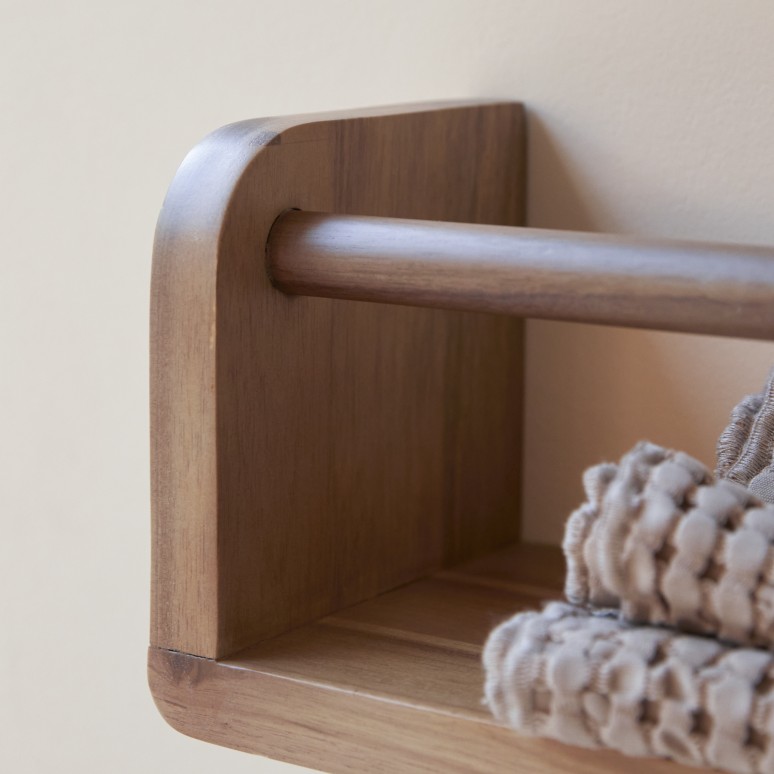 Lila - Etagère de salle de bain en acacia massif 60 cm