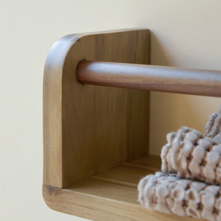 Lila - Bathroom shelf in solid acacia - 60 cm