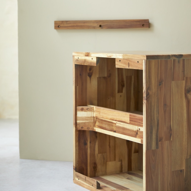 Lila - Bathroom cabinet in solid acacia - 80 cm