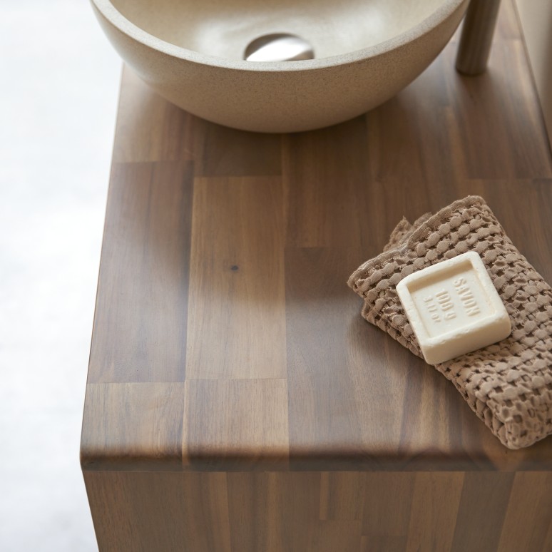 Lila - Bathroom cabinet in solid acacia - 80 cm