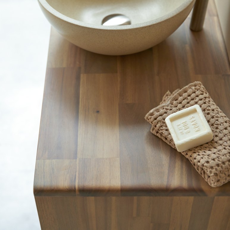 Lila - Bathroom cabinet in solid acacia - 80 cm
