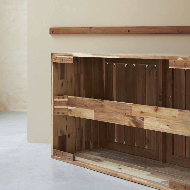 Lila - Mueble de baño de acacia maciza de 120 cm