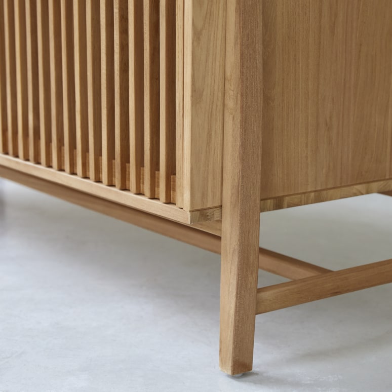Isaure - Buffetkast van massief teakhout en premium terrazzo 160 cm