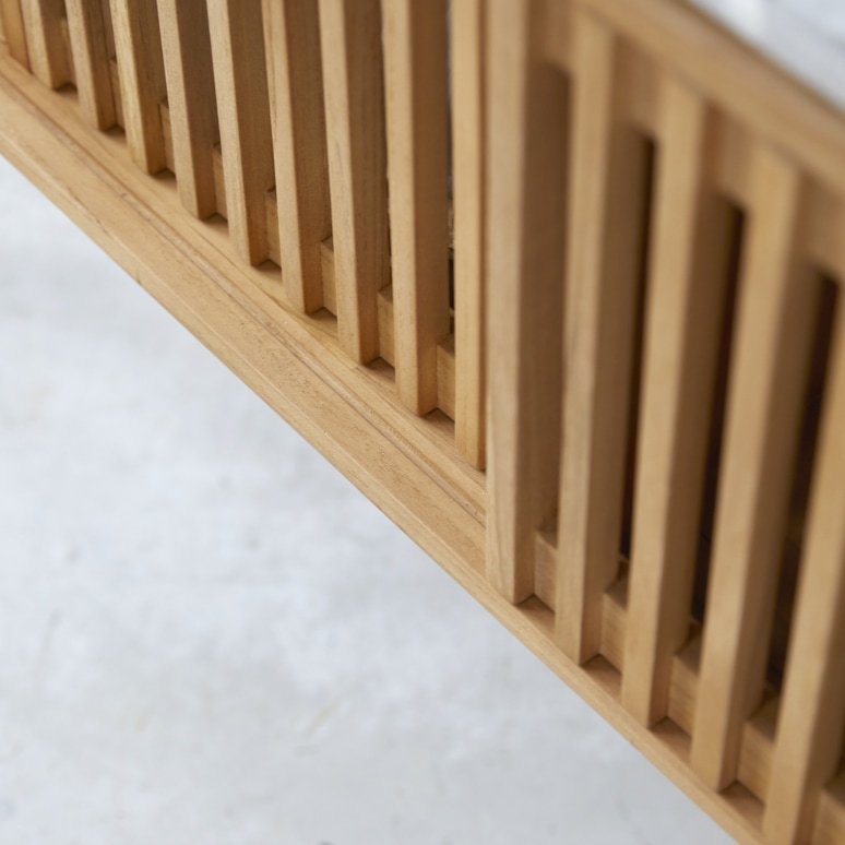 Isaure - Konsole aus massivem Teakholz und Premium-Terrazzo