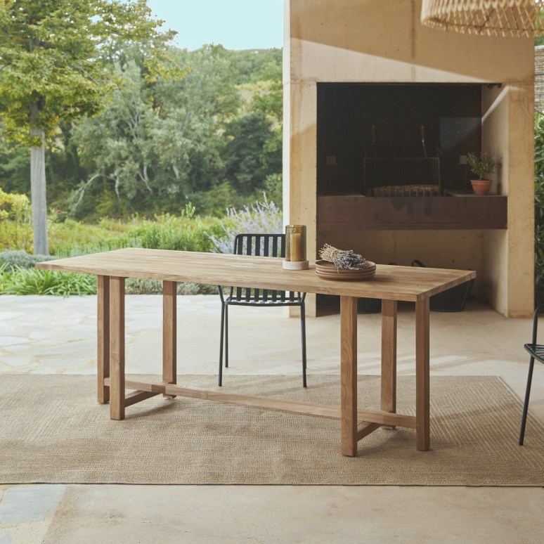 Antonia - Set di mobili da giardino in teak massello riciclato 6 posti