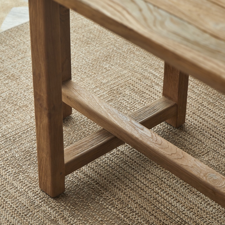 Antonia - Table de jardin en teck massif recyclé 6-8 pers