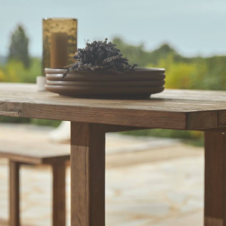 Antonia - Set di mobili da giardino in teak massello riciclato 6 posti