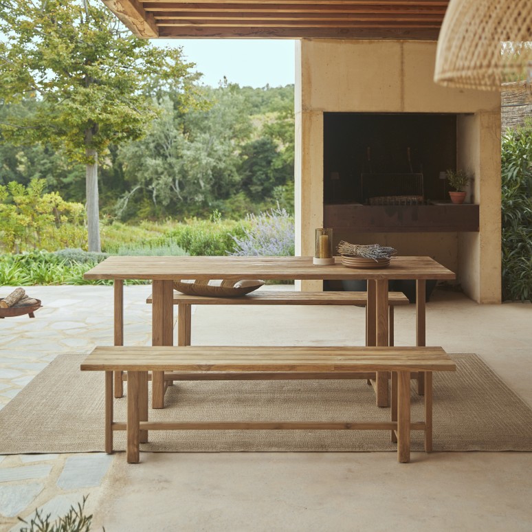 Antonia - Garden furniture set in solid reclaimed teak for 6 people