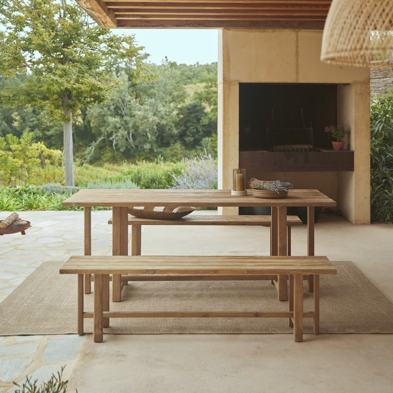 Antonia - Gartenmöbel-Set aus massivem, recyceltem Teakholz, 6 Personen