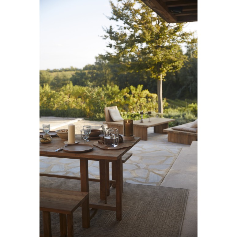 Antonia - Table de jardin en teck massif recyclé 6-8 pers