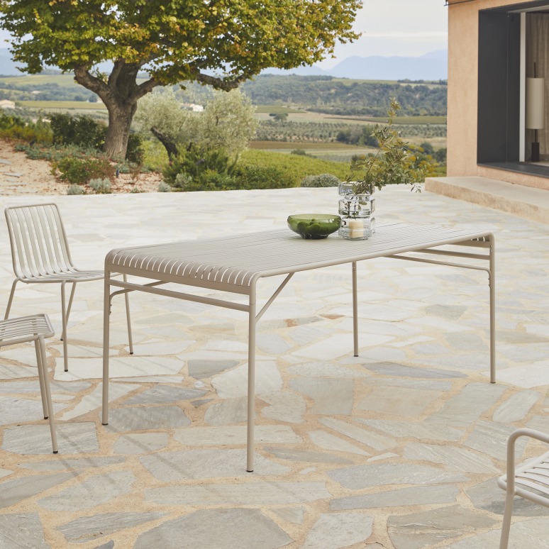 Gaby - Set di mobili da giardino in metallo cream 6 posti