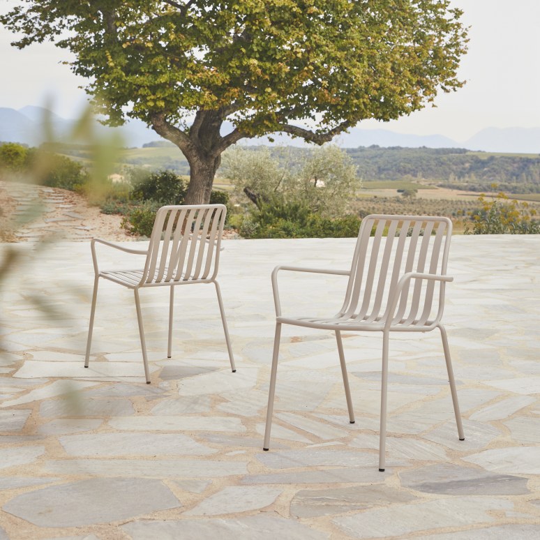 Gaby - Cream 6-seater metal garden set