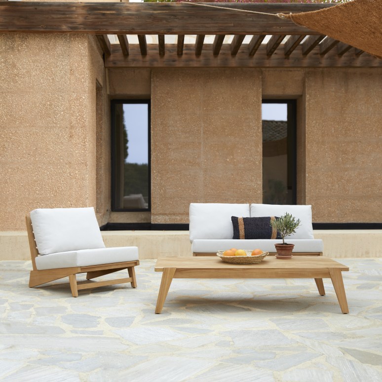 Olia - Tavolino da giardino in teak massello