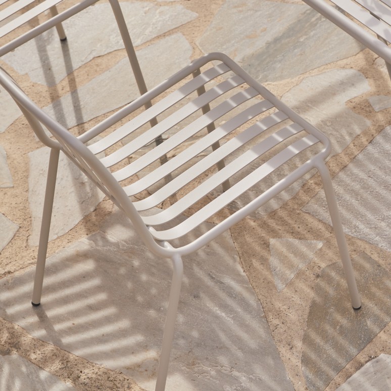 Gaby - Garden chair in cream metal