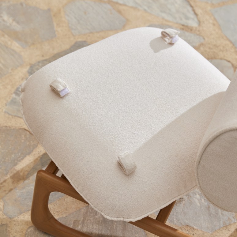 Julia - Fauteuil de jardin en teck massif et tissu