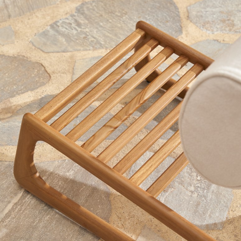 Julia - Fauteuil de jardin en teck massif et tissu