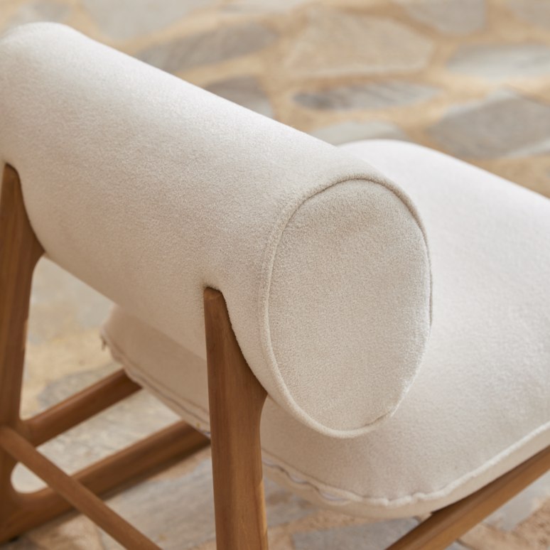 Julia - Sillón de jardín de teca maciza y tela