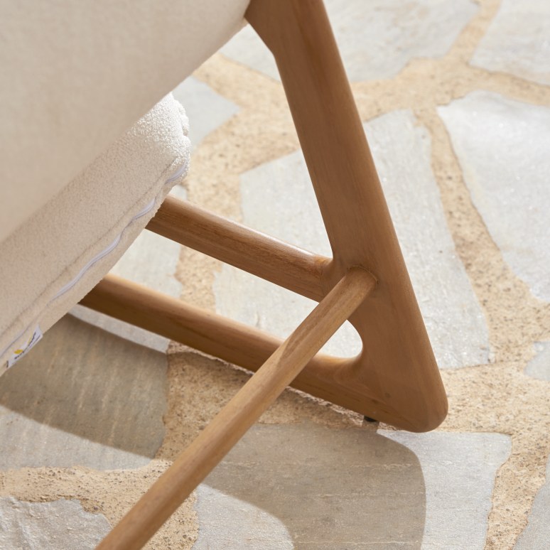 Julia - Fauteuil de jardin en teck massif et tissu