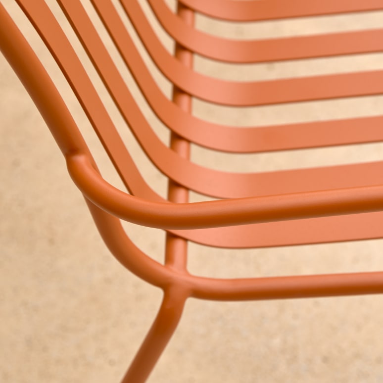 Gaby - 2-seater orange metal garden bench