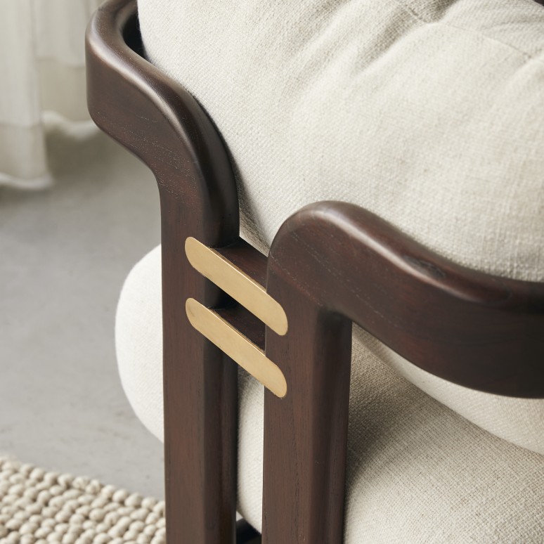 Charlie - Fauteuil in mindi en ecru stof