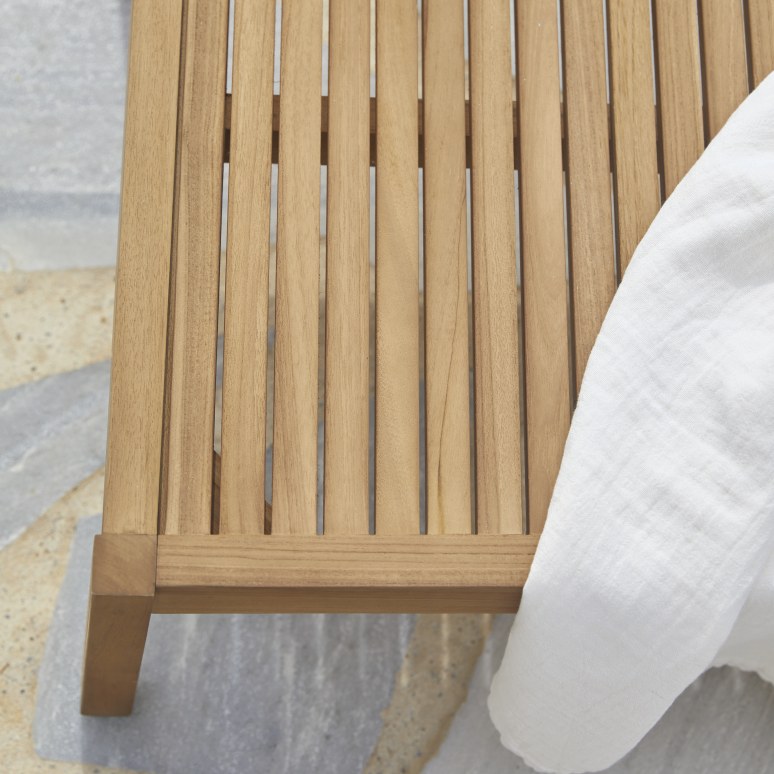 Teo -  Massief teakhouten ligbed