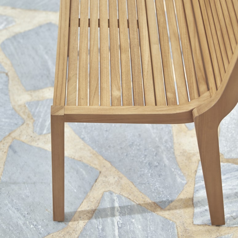 Teo - Banc de jardin en teck massif 2 places