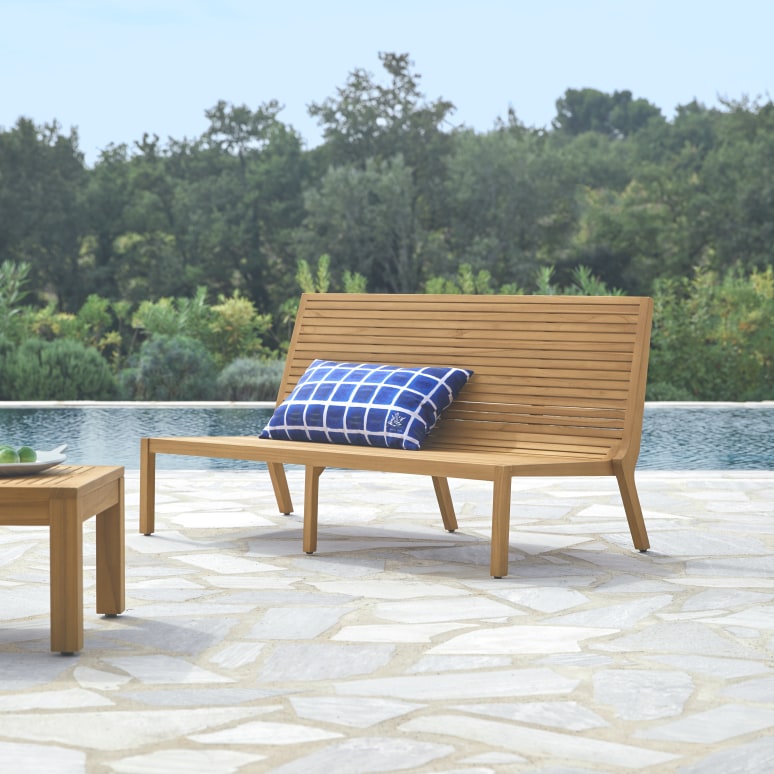 Teo - Panca bassa da giardino in teak massello