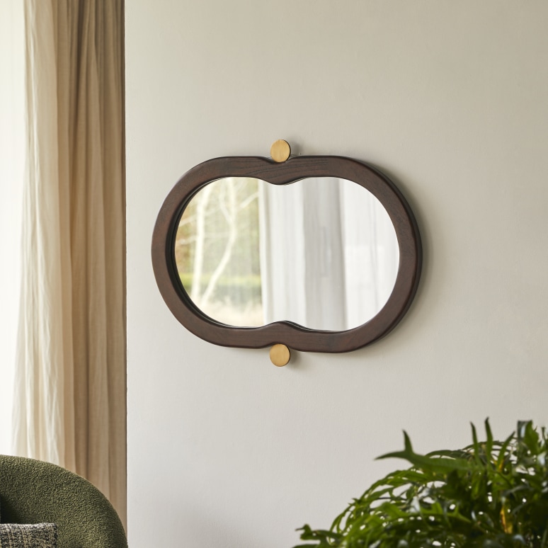 Agate - Miroir en mindi 80x50 cm